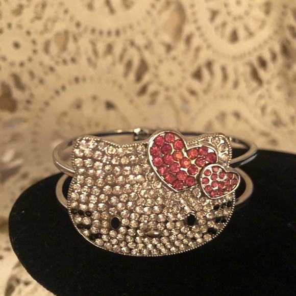 Crystal Adorned Hello Kitty Cuff Bracelet - Picture 8 of 10